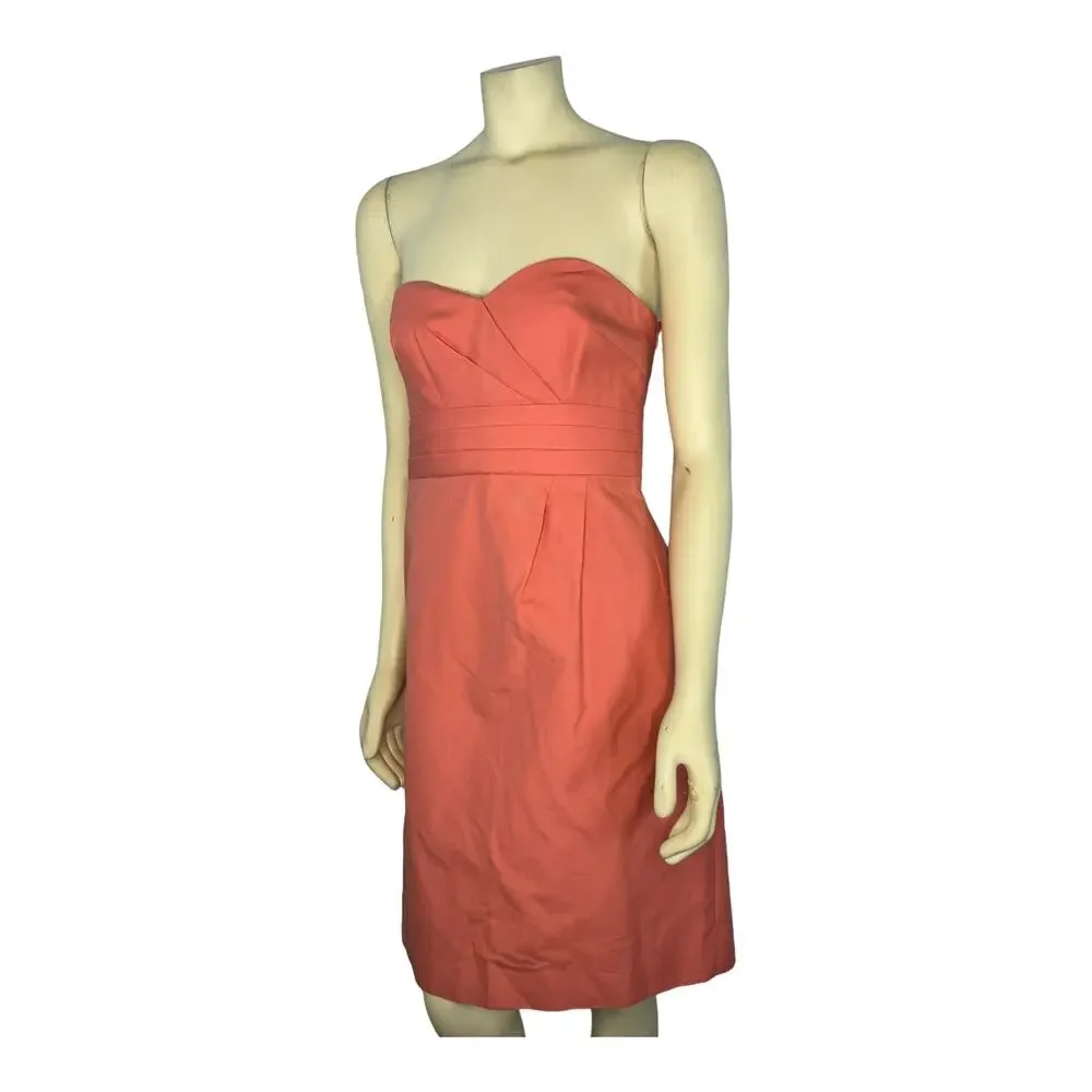 J.Crew Raquel Sheath Dress Y2K Sweet Papaya Strapless 4
